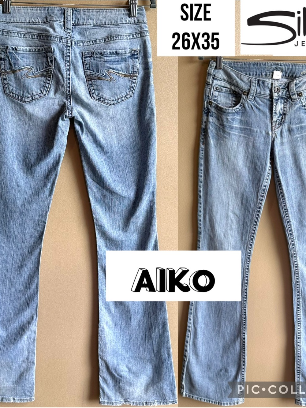 Silver Jeans Womens Jeans Twisted Suki Low Rise Y2K Bootcut Light Wash Sz 26x35